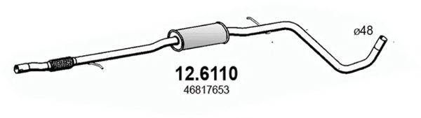 Средний глушитель выхлопных газов 12.6110 ASSO