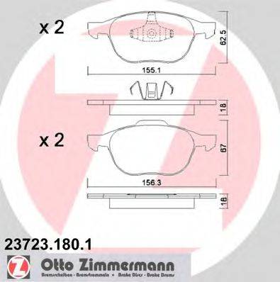 Комплект тормозных колодок, дисковый тормоз 23723.180.1 ZIMMERMANN