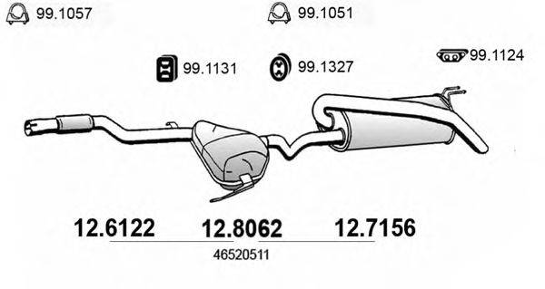 Средний глушитель выхлопных газов 12.6122 ASSO