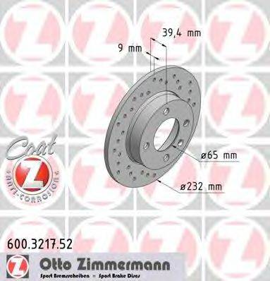 Тормозной диск 600.3217.52 ZIMMERMANN
