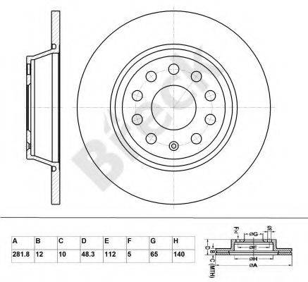 Тормозной диск BR 036 SA100 BRECK