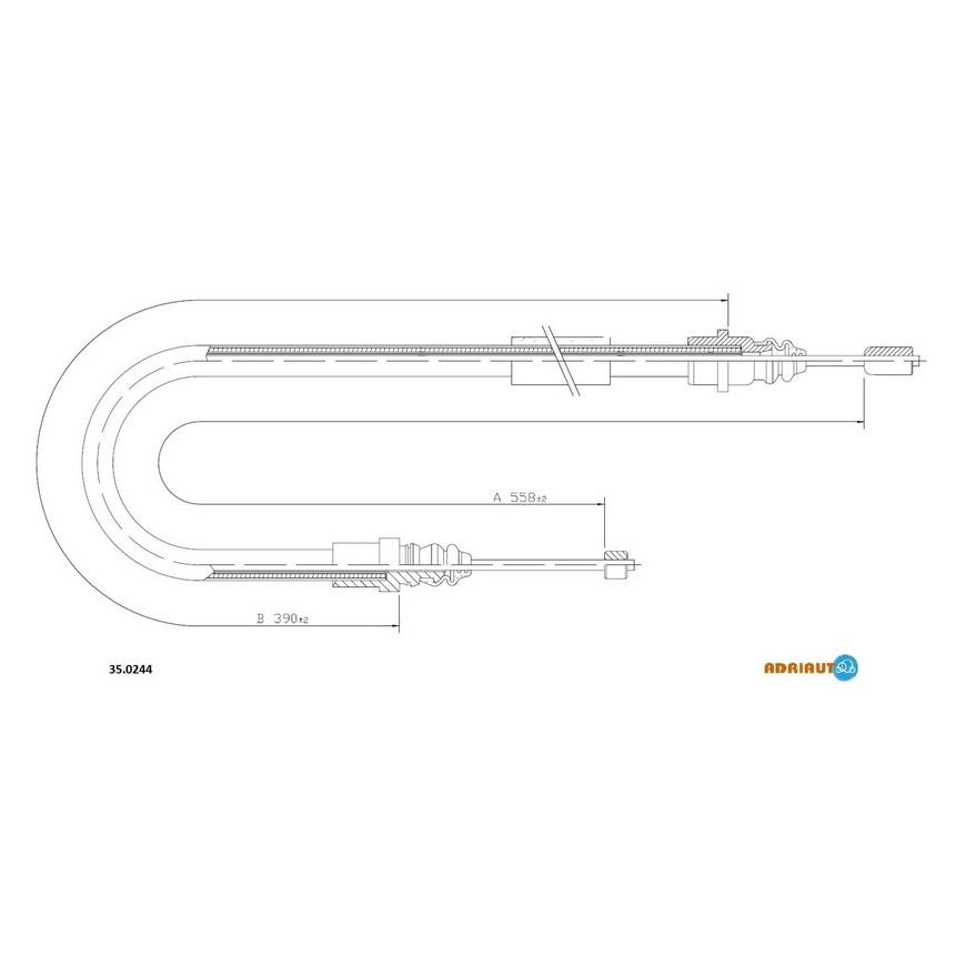 Трос стояночного тормоза задний правый 560mm/410mm