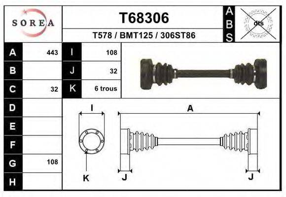 Приводной вал T68306 EAI