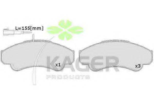 Комплект тормозных колодок, дисковый тормоз 35-0564 KAGER