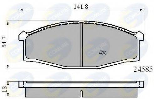 Комплект тормозных колодок, дисковый тормоз CBP0758 COMLINE