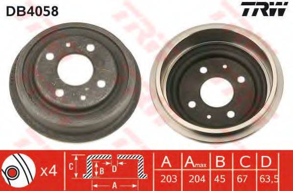 Тормозной барабан DB4058 TRW