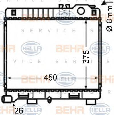 Радиатор, охлаждение двигателя 8MK 376 710-181 HELLA