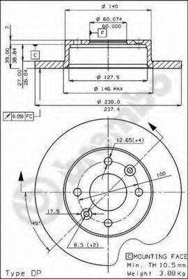 Тормозной диск BS 7254 BRECO