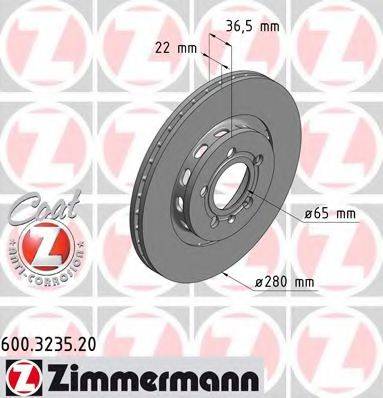 Тормозной диск 600.3235.20 ZIMMERMANN