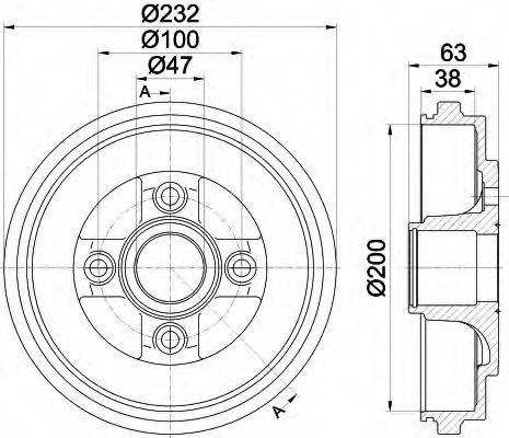 Тормозной барабан 8DT 355 301-031 HELLA