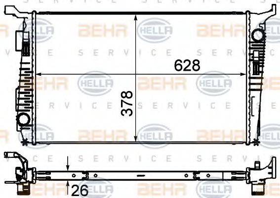 Радиатор, охлаждение двигателя 8MK 376 735-181 HELLA