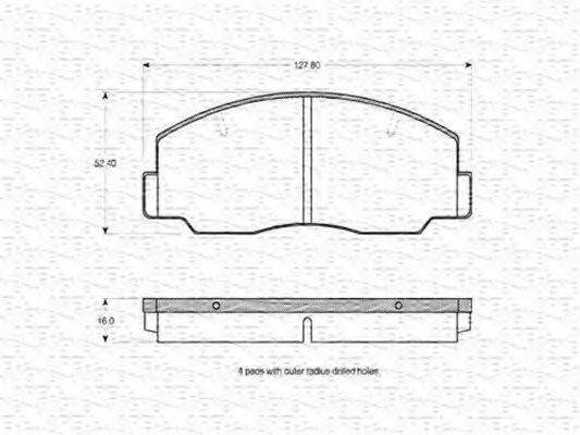 Комплект тормозных колодок, дисковый тормоз 363702160559 MAGNETI MARELLI