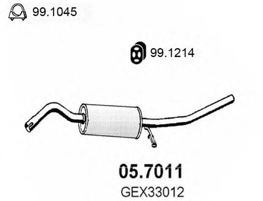 Глушитель выхлопных газов конечный 05.7011 ASSO