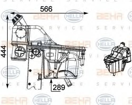 Компенсационный бак, охлаждающая жидкость 8MA 376 705-091 HELLA