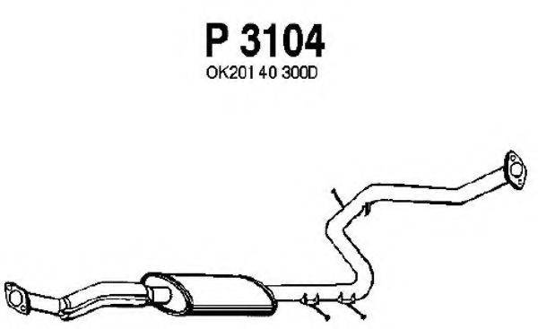 Средний глушитель выхлопных газов P3104 FENNO