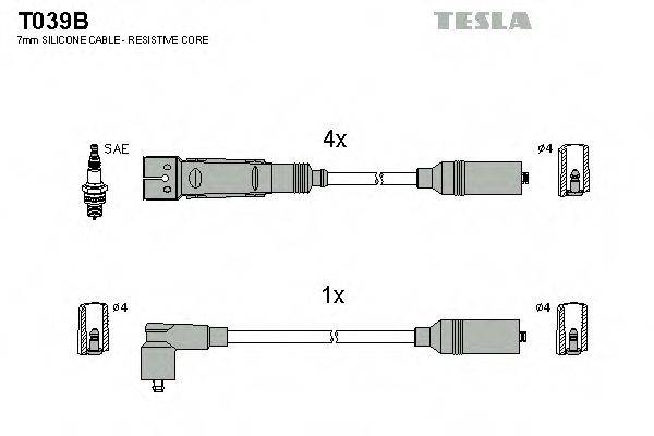 Комплект проводов зажигания T039B TESLA