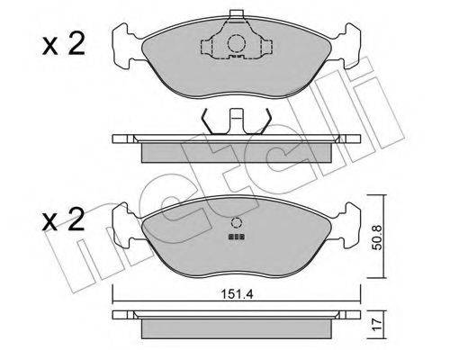 Комплект тормозных колодок, дисковый тормоз 22-0126-0 METELLI