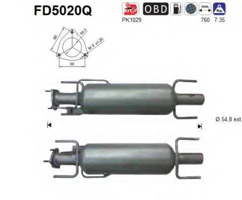 Сажевый / частичный фильтр, система выхлопа ОГ FD5020Q AS