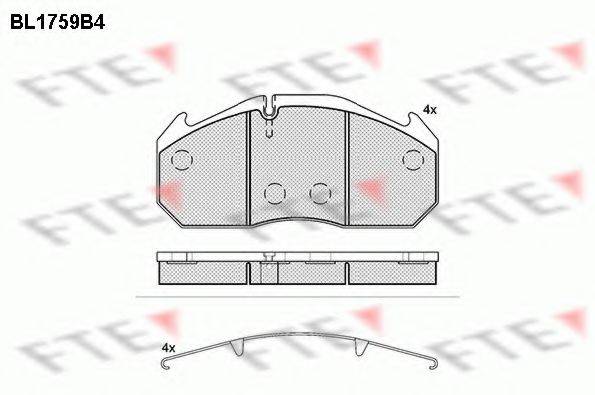 Комплект тормозных колодок, дисковый тормоз BL1759B4 FTE