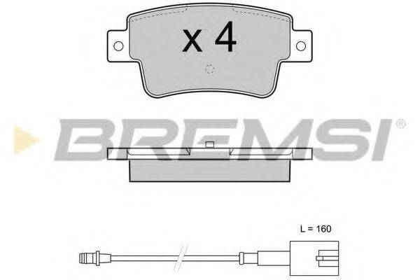 Комплект тормозных колодок, дисковый тормоз BP3427 BREMSI
