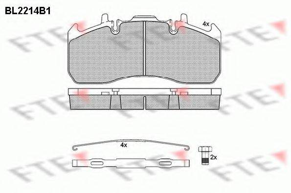 Комплект тормозных колодок, дисковый тормоз BL2214B1 FTE