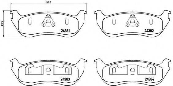 Комплект тормозных колодок, дисковый тормоз P 24 068 BREMBO