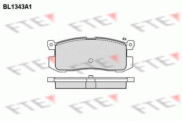 Комплект тормозных колодок, дисковый тормоз BL1343A1 FTE