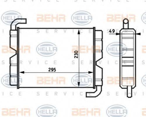 Теплообменник, отопление салона 8FH 351 024-381 HELLA