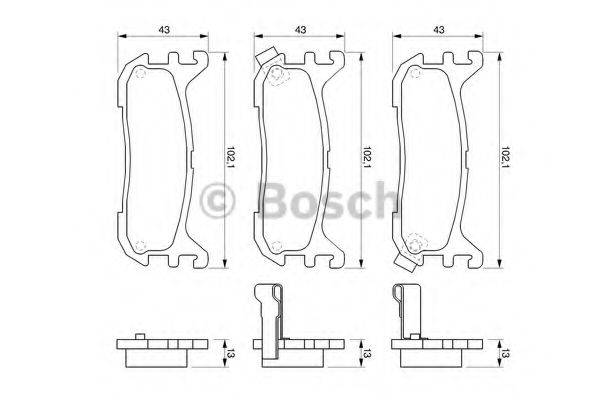 Комплект тормозных колодок, дисковый тормоз 0 986 424 782 BOSCH