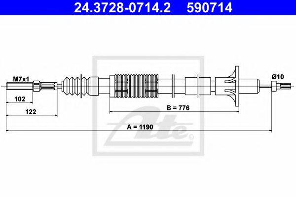 Трос, управление сцеплением QCC1503 QUINTON HAZELL