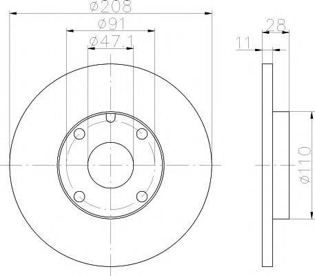 Тормозной диск 8DD 355 101-911 HELLA PAGID