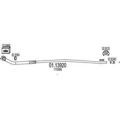 Труба выхлопного газа 01.13920 MTS