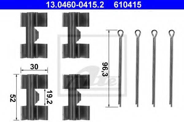 Комплектующие, колодки дискового тормоза 13.0460-0415.2 ATE