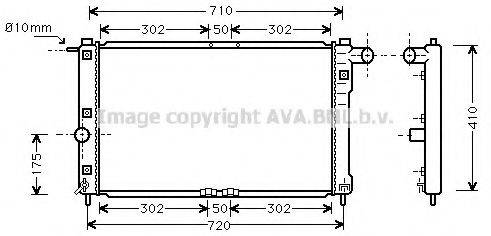 Радиатор, охлаждение двигателя DW2009 AVA QUALITY COOLING