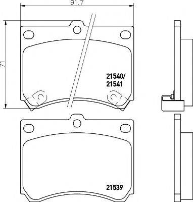 21541/15,0мм Тормозные колодки PAGID T0399 PAGID