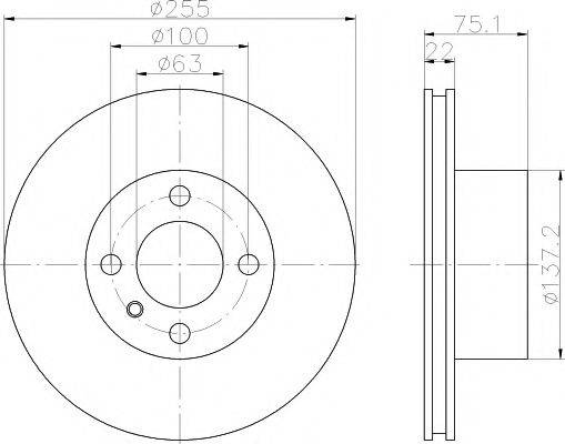 Тормозной диск 8DD 355 100-251 HELLA PAGID