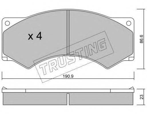 Комплект тормозных колодок, дисковый тормоз 595.0 TRUSTING