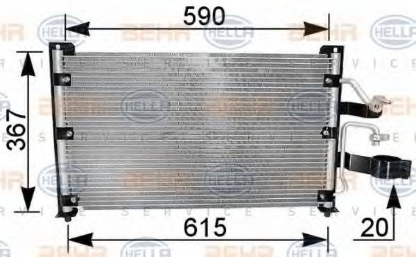 Конденсатор, кондиционер 8FC 351 037-211 HELLA