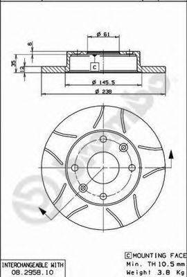 Тормозной диск 08.2958.75 BREMBO