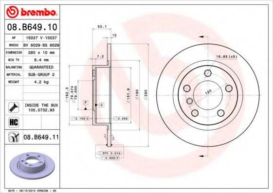 Рисунок 08.B649.11 BREMBO