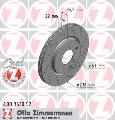 Тормозной диск 400.3610.52 ZIMMERMANN