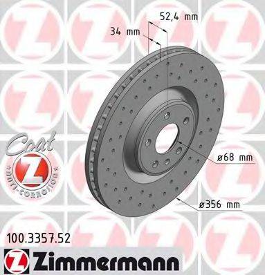 Тормозной диск 100.3357.52 ZIMMERMANN