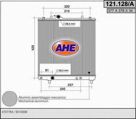 Радиатор, охлаждение двигателя 121.128/A AHE