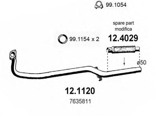 Труба выхлопного газа 12.4029 ASSO