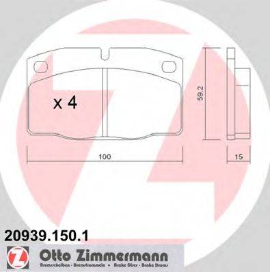 Комплект тормозных колодок, дисковый тормоз 20939.150.1 ZIMMERMANN