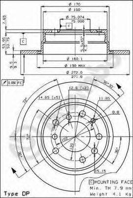 Тормозной диск 08.2272.20 BREMBO