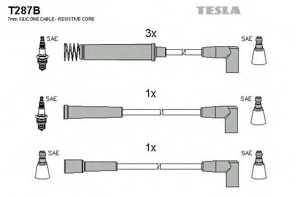 Комплект проводов зажигания T287B TESLA