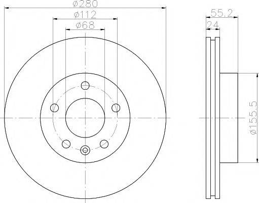 Тормозной диск 8DD 355 105-581 HELLA PAGID