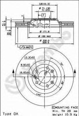 Тормозной диск 09.8670.11 BREMBO