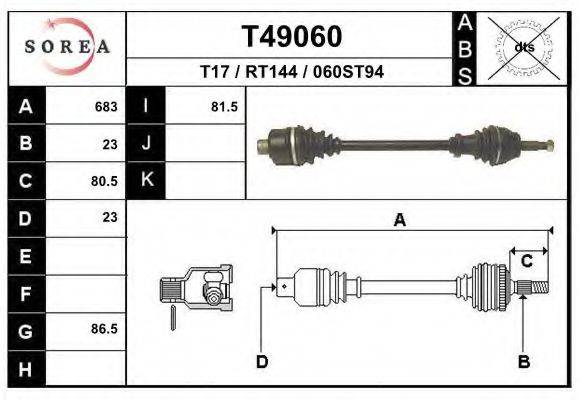 Приводной вал T49060 EAI